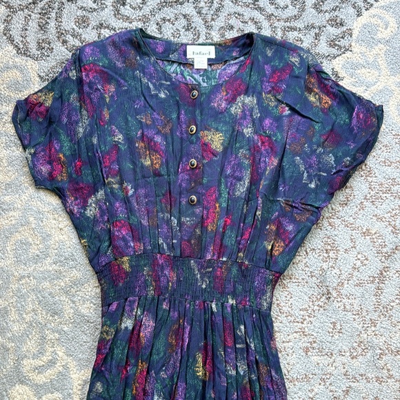 Vintage Rafael Cap Sleeve Jumpsuit Floral Large - Picture 2 of 7